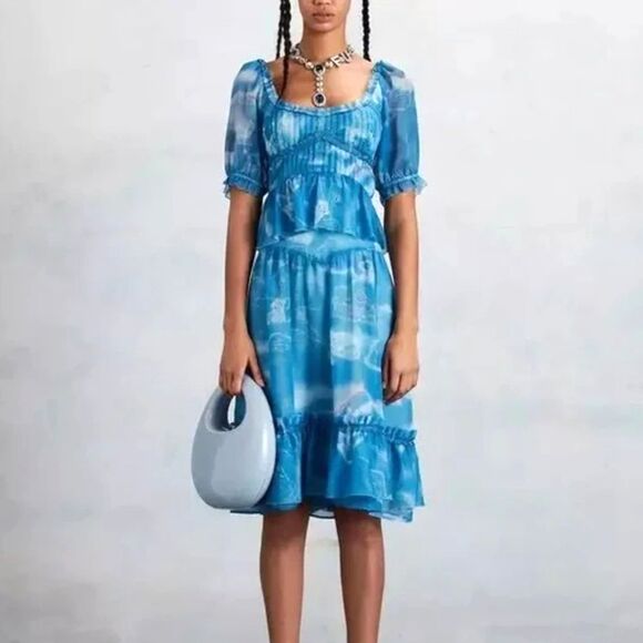 NEW Orig. $425 Rare Marc Jacobs Heaven Cloud Love Mini Dress in Blue Sz M NWT - Picture 1 of 10